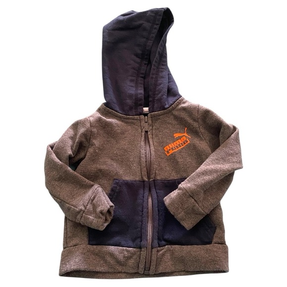 Puma Blue and Gray Zip-Up Hoodie - Picture 1 of 6